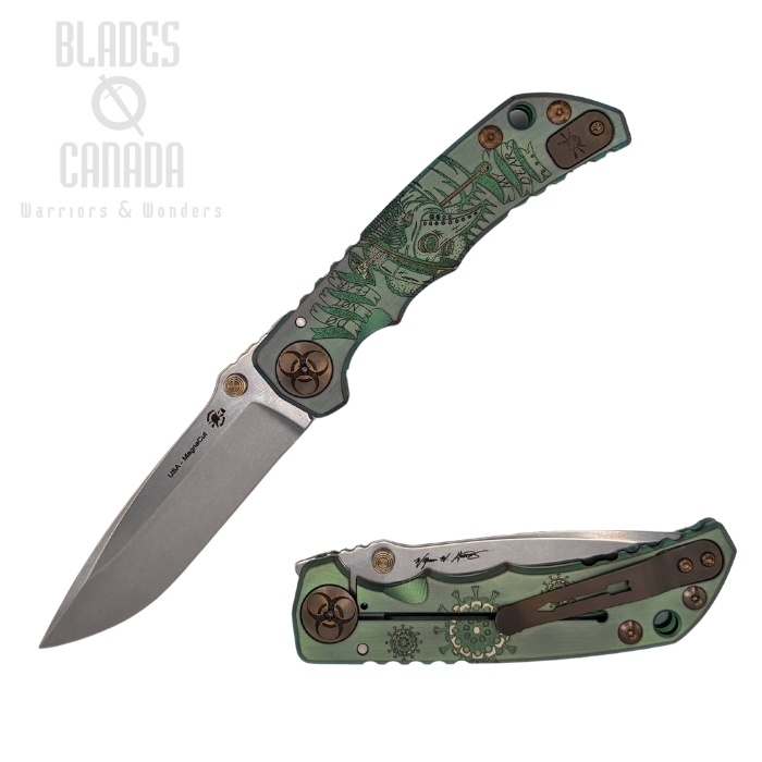 Spartan Blades Harsey Special Edition Folding Knife, Magnacut, Plague Doctor Green